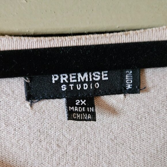 Premise Studio Beige Pearl Button-Down Cardigan - Size 2X, Special Occasions - Picture 4 of 5